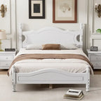 Houten bedframe in retrostijl met hoofdeinde
