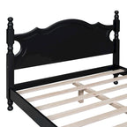 Houten bedframe in retrostijl met hoofdeinde
