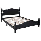 Houten bedframe in retrostijl met hoofdeinde
