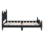 Houten bedframe in retrostijl met hoofdeinde