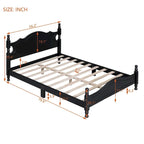 Houten bedframe in retrostijl met hoofdeinde