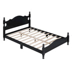 Houten bedframe in retrostijl met hoofdeinde