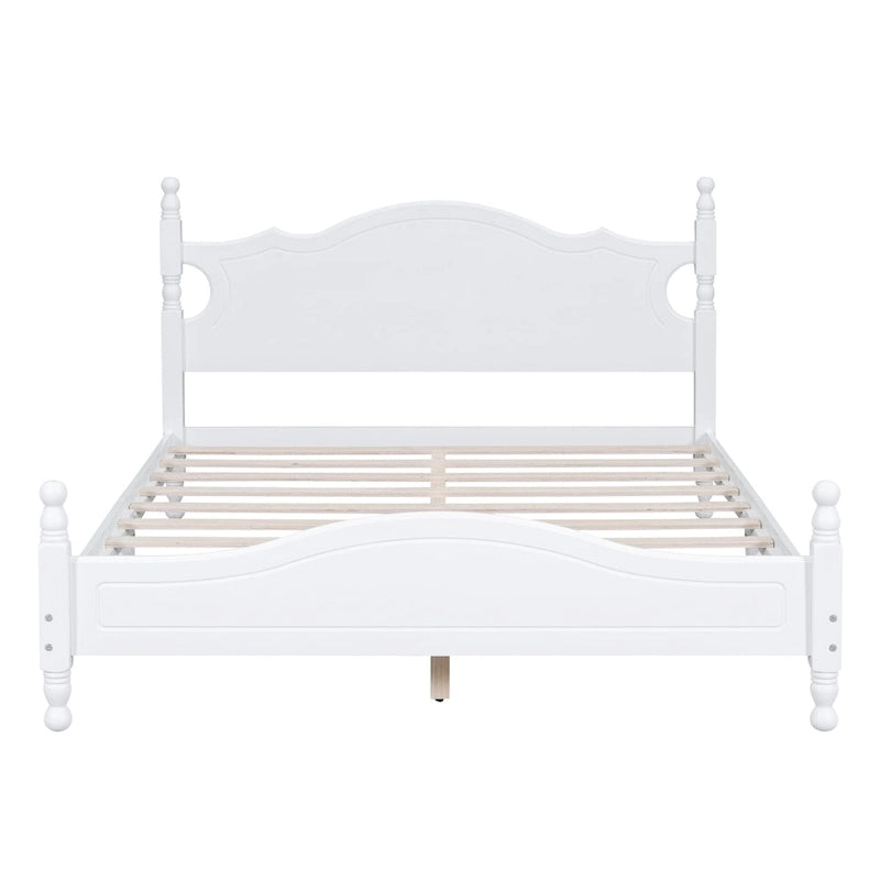 Houten bedframe in retrostijl met hoofdeinde