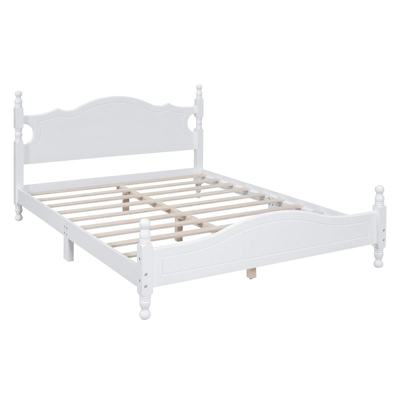 Houten bedframe in retrostijl met hoofdeinde