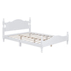 Houten bedframe in retrostijl met hoofdeinde