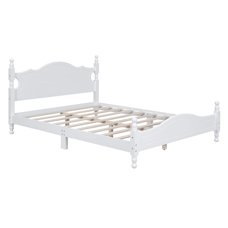 Houten bedframe in retrostijl met hoofdeinde
