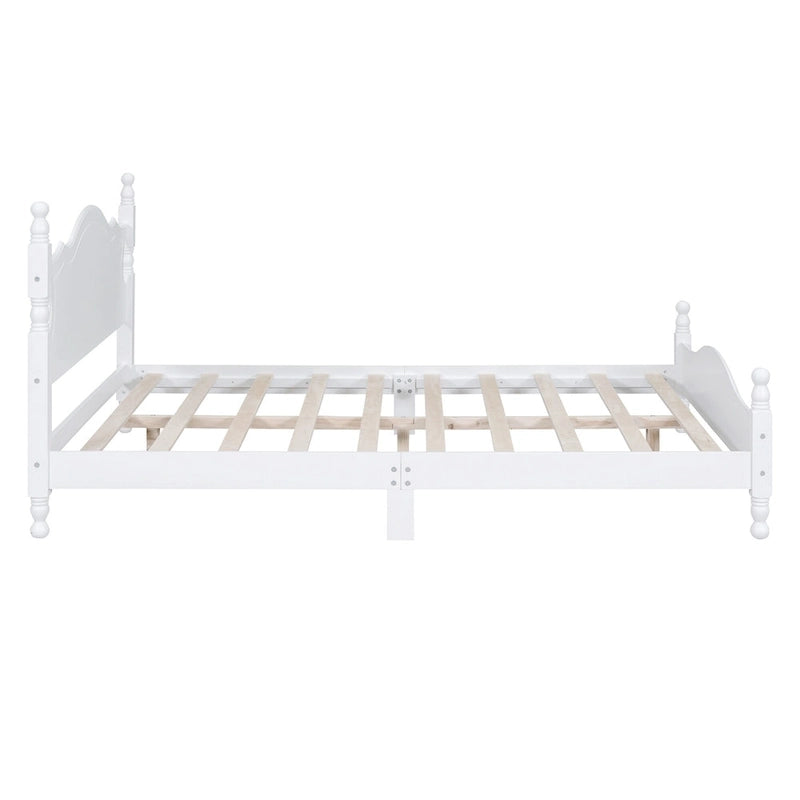 Houten bedframe in retrostijl met hoofdeinde
