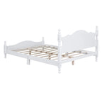 Houten bedframe in retrostijl met hoofdeinde