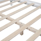 Houten bedframe in retrostijl met hoofdeinde