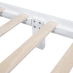 Houten bedframe in retrostijl met hoofdeinde
