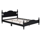 Houten bedframe in retrostijl met hoofdeinde