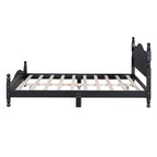 Houten bedframe in retrostijl met hoofdeinde