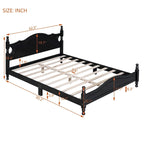 Houten bedframe in retrostijl met hoofdeinde