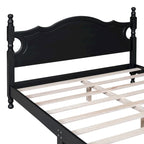 Houten bedframe in retrostijl met hoofdeinde