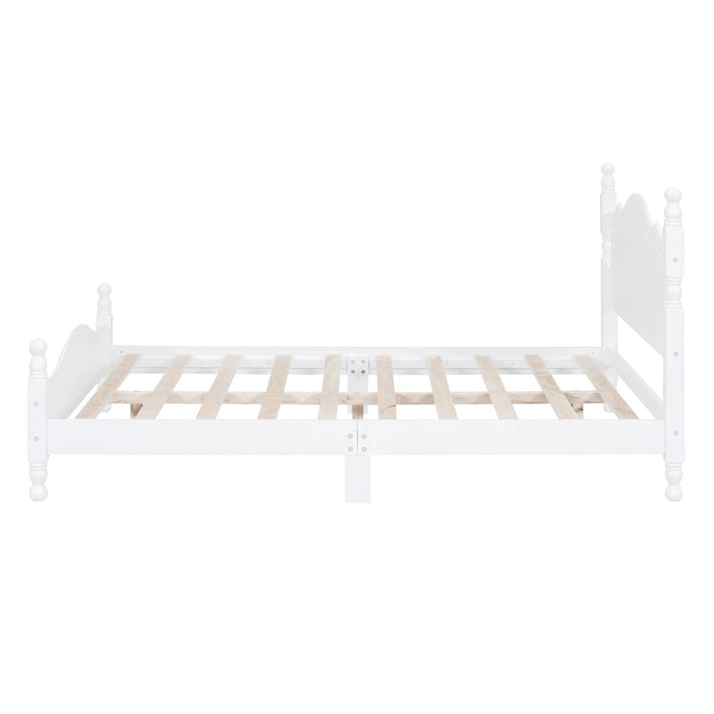 Houten bedframe in retrostijl met hoofdeinde
