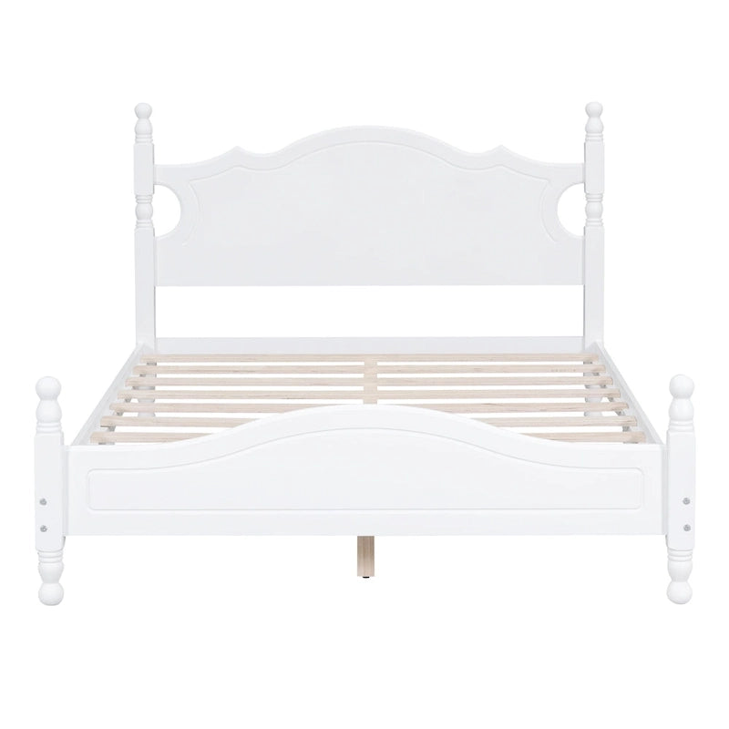 Houten bedframe in retrostijl met hoofdeinde