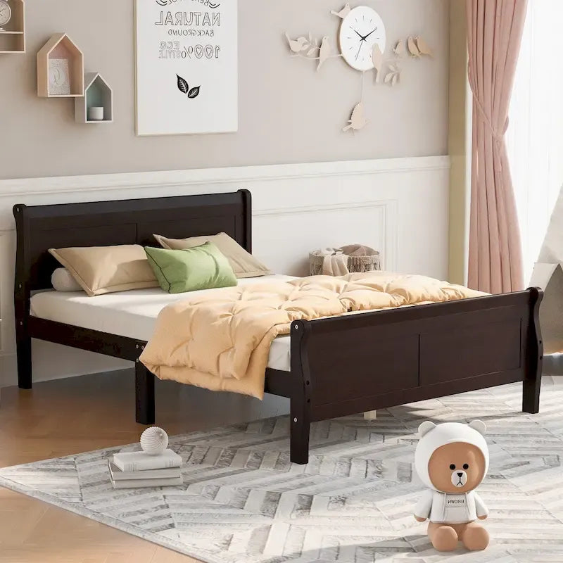 Queen Size Houten Platformbed met Hoofd- en Voeteneinde