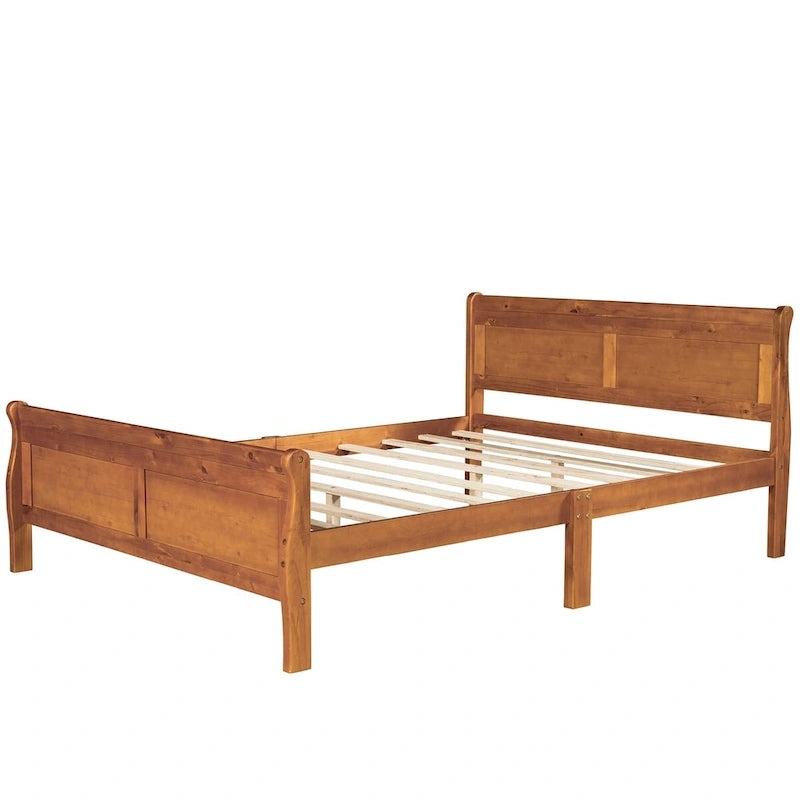 Queen Size Houten Platformbed met Hoofd- en Voeteneinde
