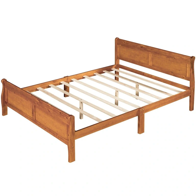 Queen Size Houten Platformbed met Hoofd- en Voeteneinde