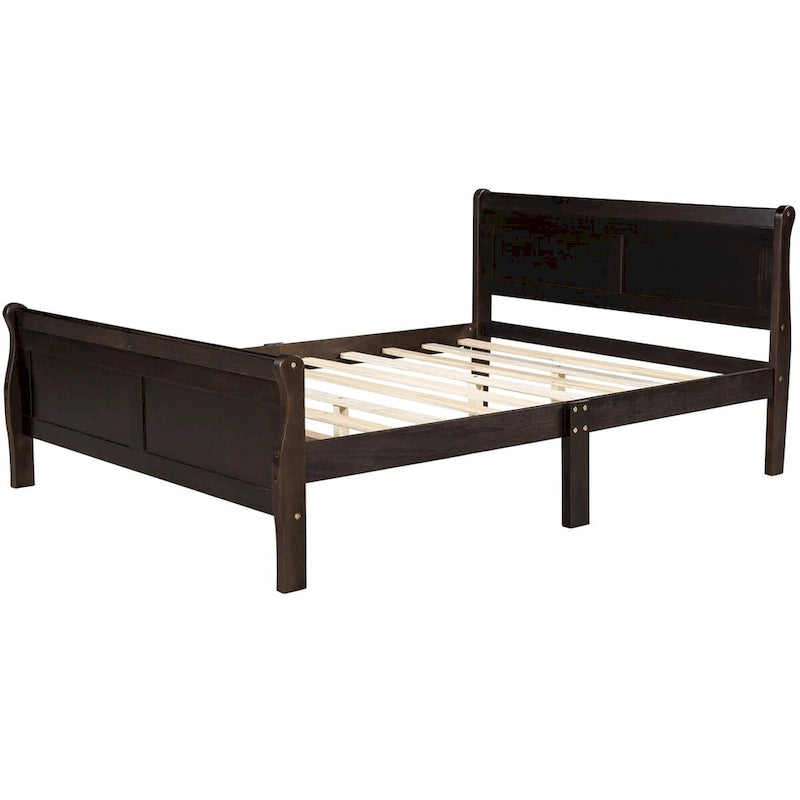 Queen Size Houten Platformbed met Hoofd- en Voeteneinde