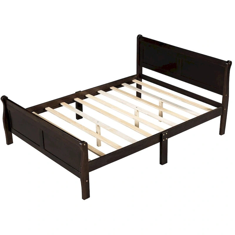 Queen Size Houten Platformbed met Hoofd- en Voeteneinde