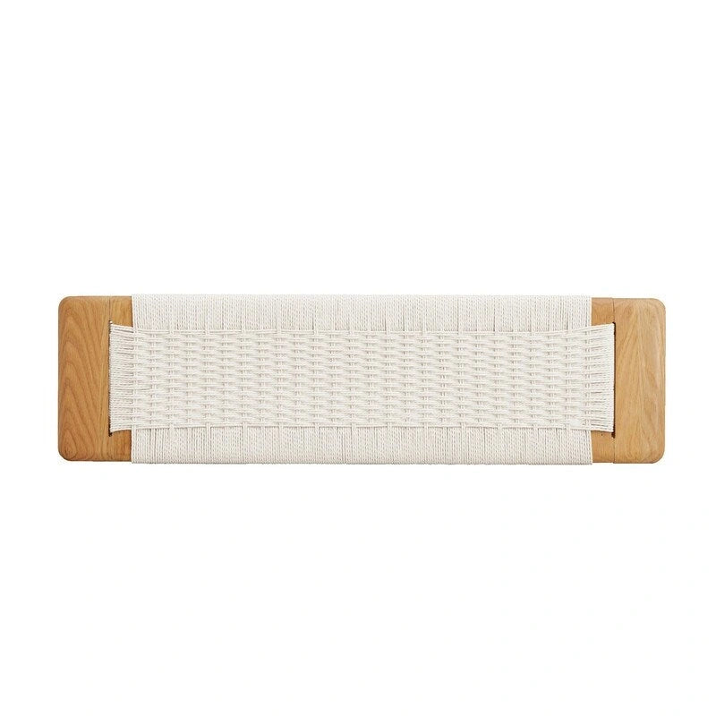 Eikenhouten bank met gevlochten design – eetkamer, slaapkamer & hal