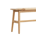Eikenhouten bank met gevlochten design – eetkamer, slaapkamer & hal