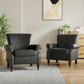 Set van 2 kunstlederen fauteuils met houten poten