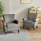 Set van 2 kunstlederen fauteuils met houten poten