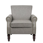 Set van 2 kunstlederen fauteuils met houten poten