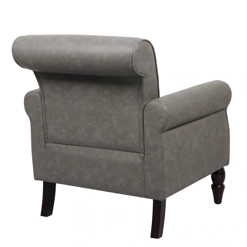 Set van 2 kunstlederen fauteuils met houten poten