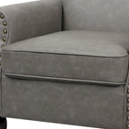 Set van 2 kunstlederen fauteuils met houten poten