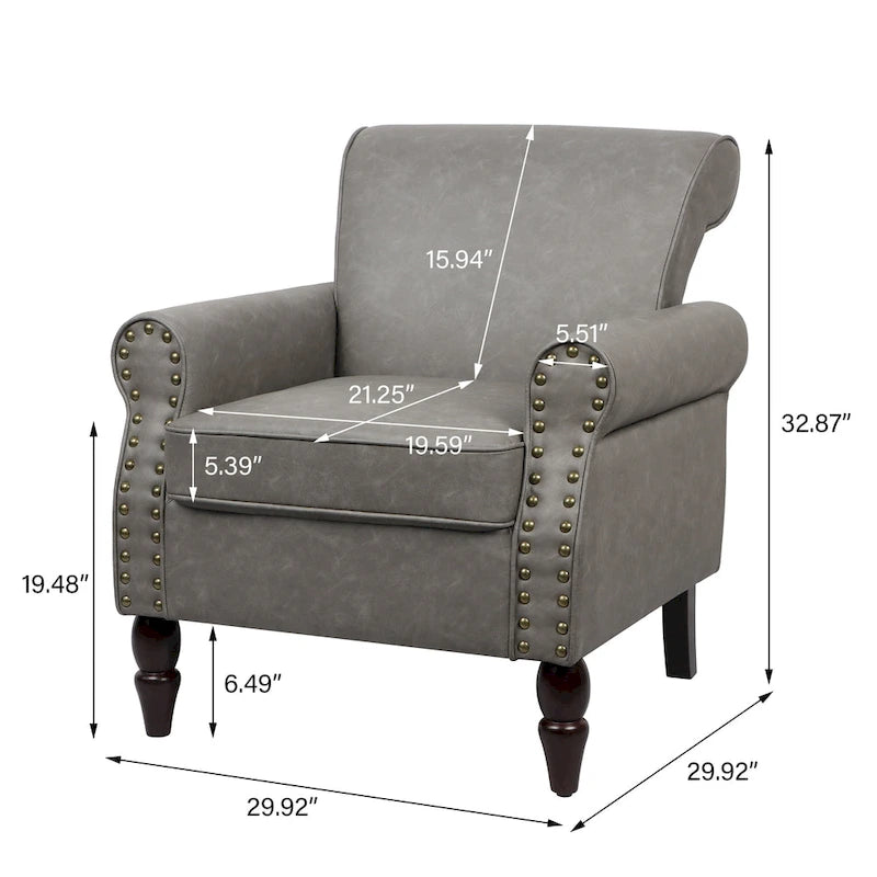 Set van 2 kunstlederen fauteuils met houten poten