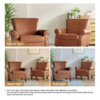 Set van 2 kunstlederen fauteuils met houten poten