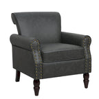 Set van 2 kunstlederen fauteuils met houten poten