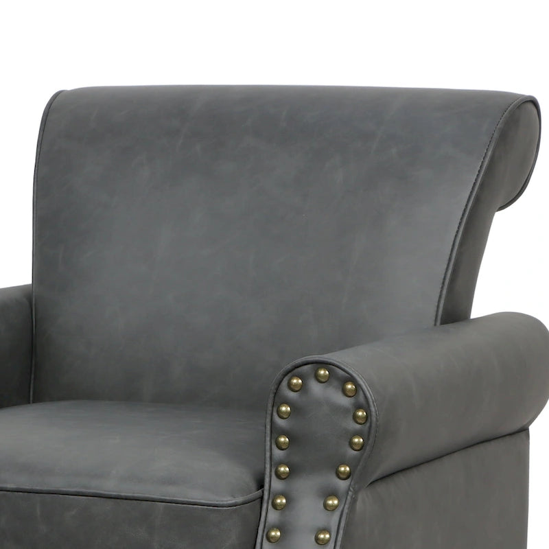 Set van 2 kunstlederen fauteuils met houten poten