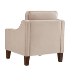 Velvet accentstoel met houten poten