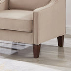 Velvet accentstoel met houten poten