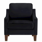 Velvet accentstoel met houten poten