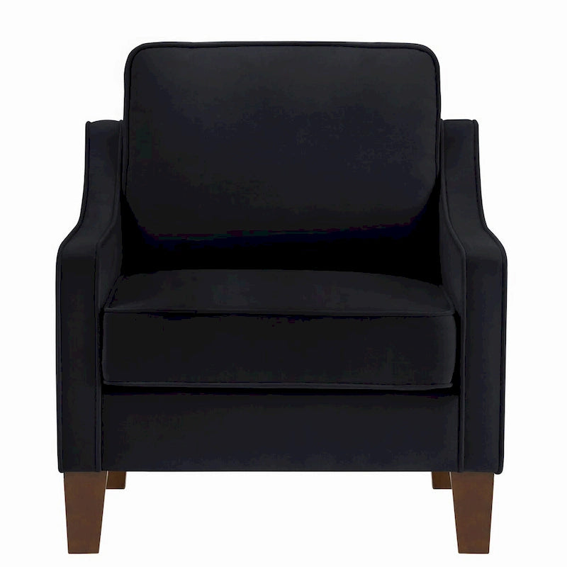 Velvet accentstoel met houten poten