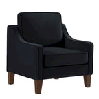 Velvet accentstoel met houten poten