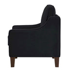 Velvet accentstoel met houten poten