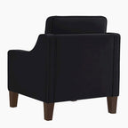 Velvet accentstoel met houten poten