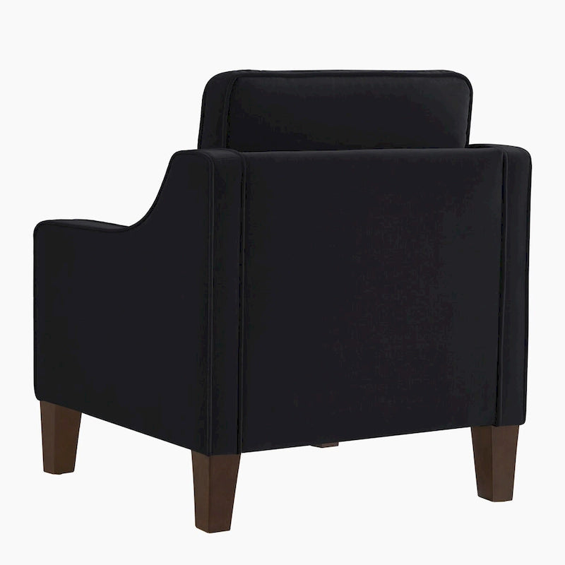Velvet accentstoel met houten poten