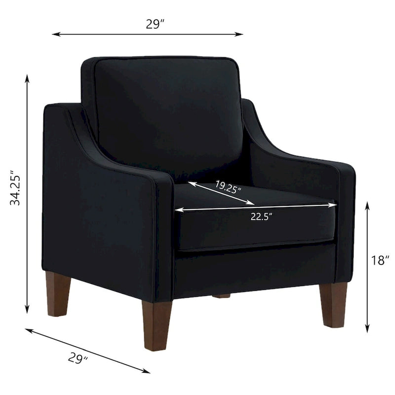 Velvet accentstoel met houten poten