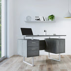 Computerbureau met opberglades en kast