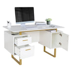 Computerbureau met opberglades en kast