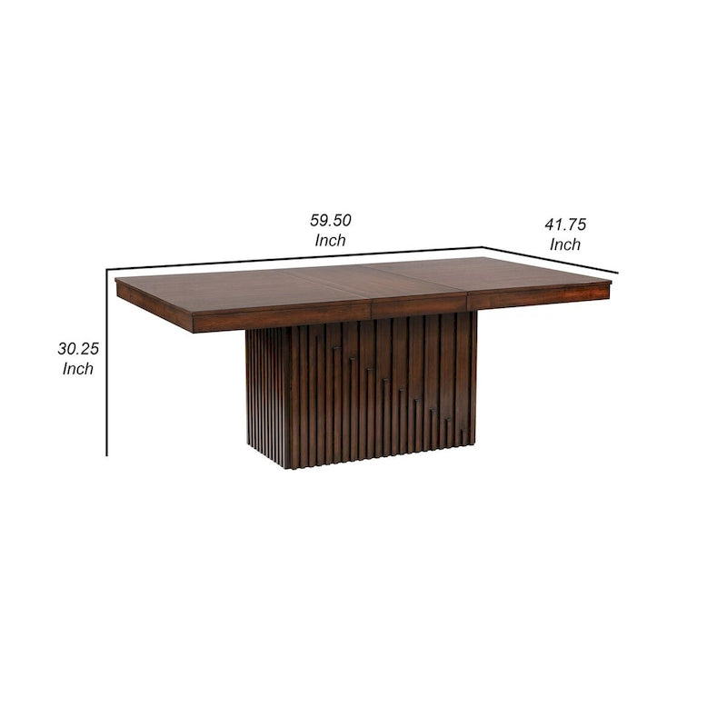 Uitschuifbare Rechthoekige Eettafel, 60-78 Inch, Bruin