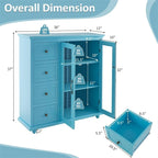 Dressoir Opbergkast met Lades en Glazen Deur