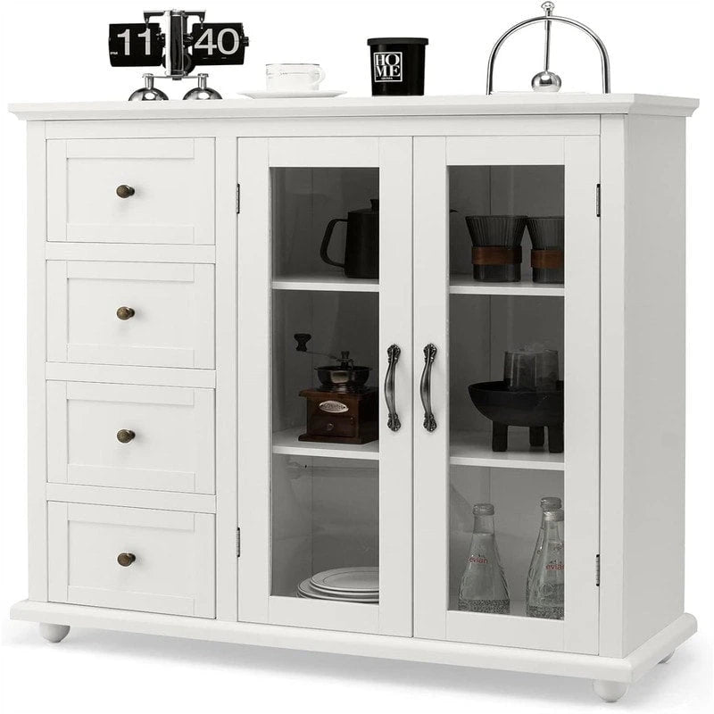 Dressoir Opbergkast met Lades en Glazen Deur